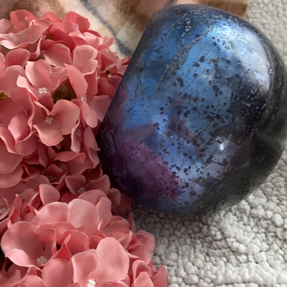 Blue/Black ombré glass crackle candle bowl - Picture 5 of 7